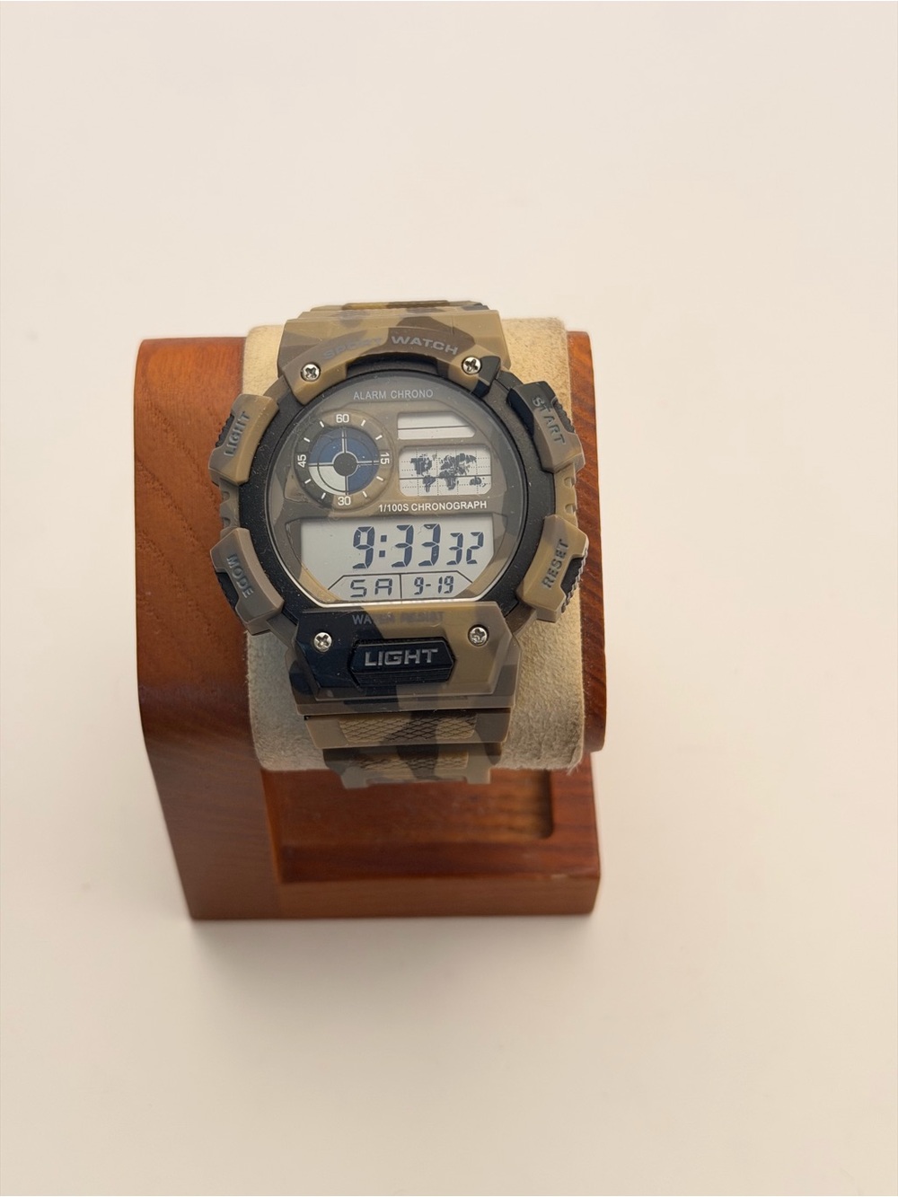 George Alarm-Stopwatch Digital Camo Resin Watch Alarm Chrono Backlight Like New